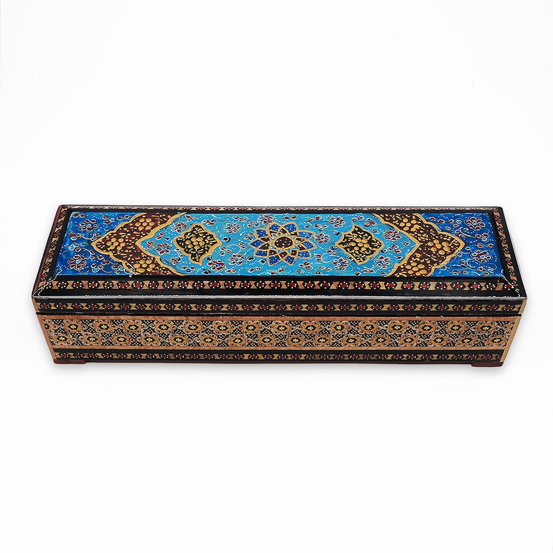 Traditional Motif | Handcrafted Hatem-Inlaid Wooden Box - WAAH398