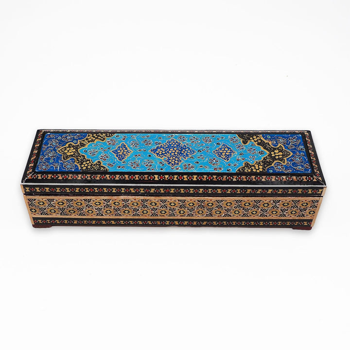 Traditional Motif | Handcrafted Hatem-Inlaid Wooden Box - WAAH400