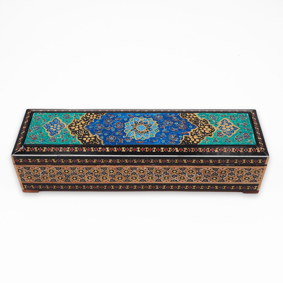 Traditional Motif | Handcrafted Hatem-Inlaid Wooden Box - WAAH404