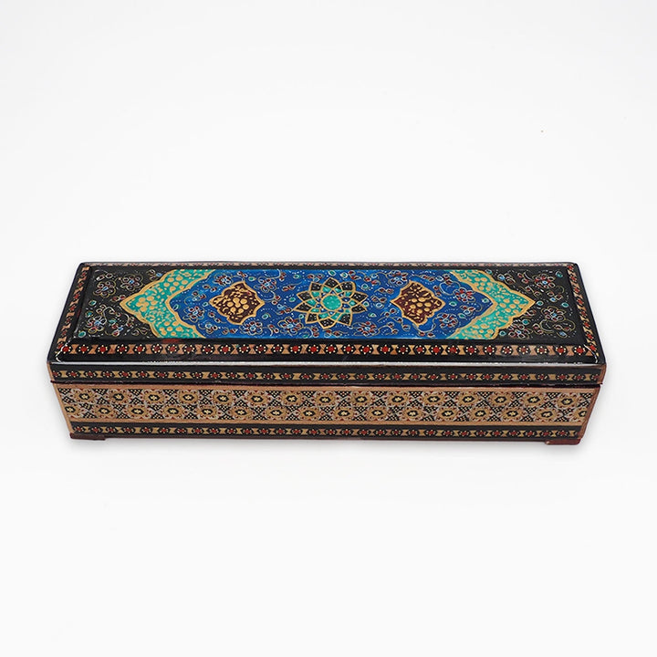 Traditional Motif | Handcrafted Hatem-Inlaid Wooden Box - WAAH406