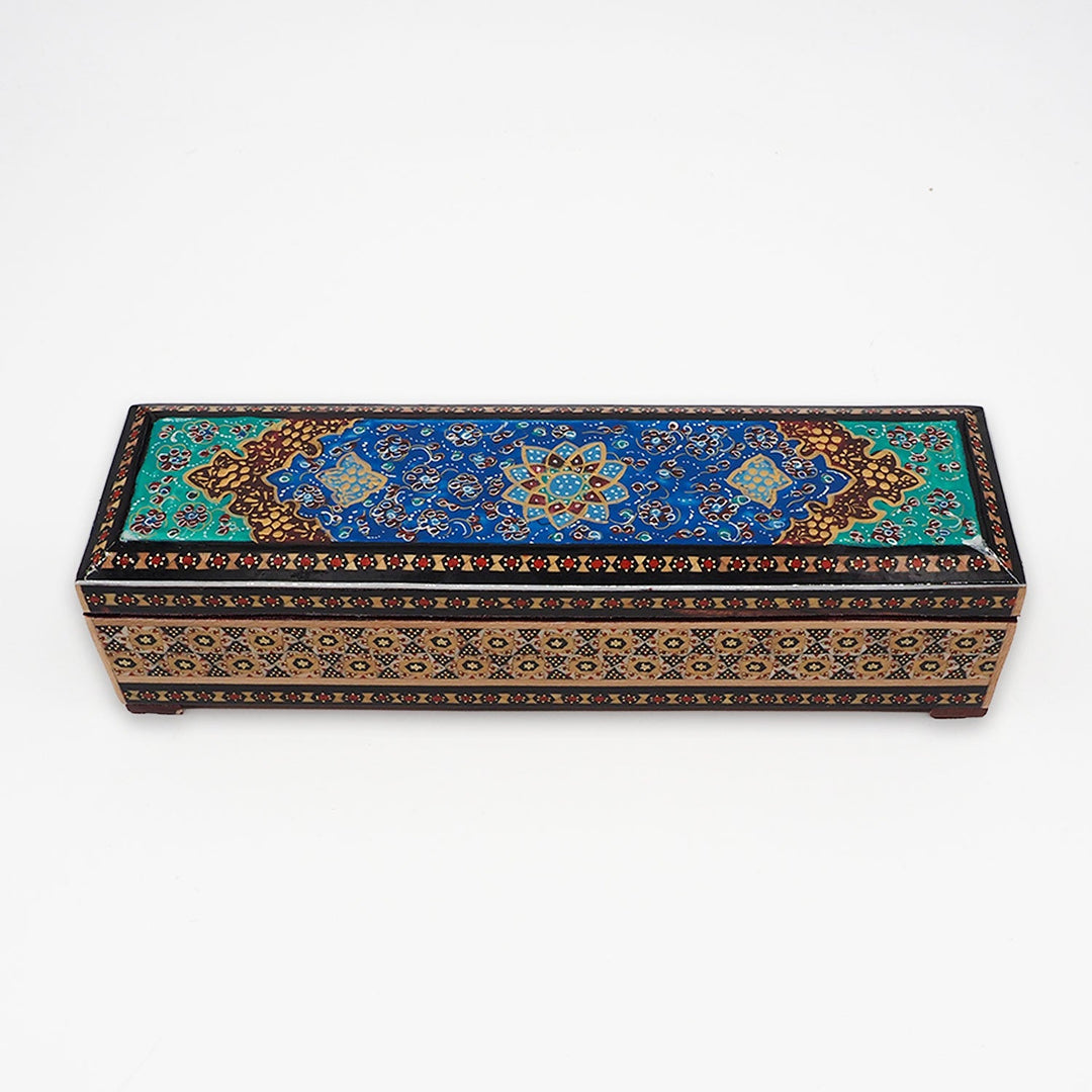 Traditional Motif | Handcrafted Hatem-Inlaid Wooden Box - WAAH407