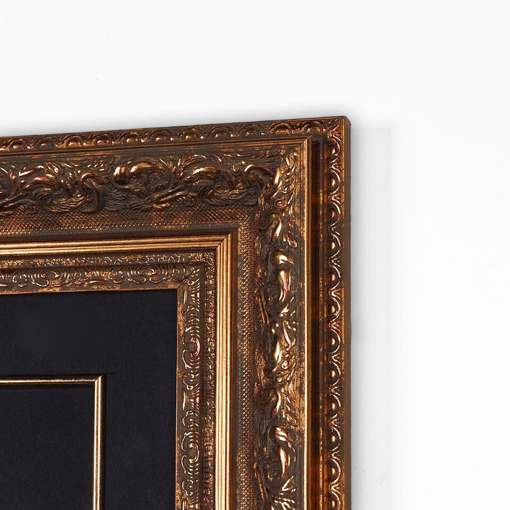 Gold Leaf Glass Wall Art with Zulfiqar Sword of Hz. Ali and Wooden Frame - WAAH446