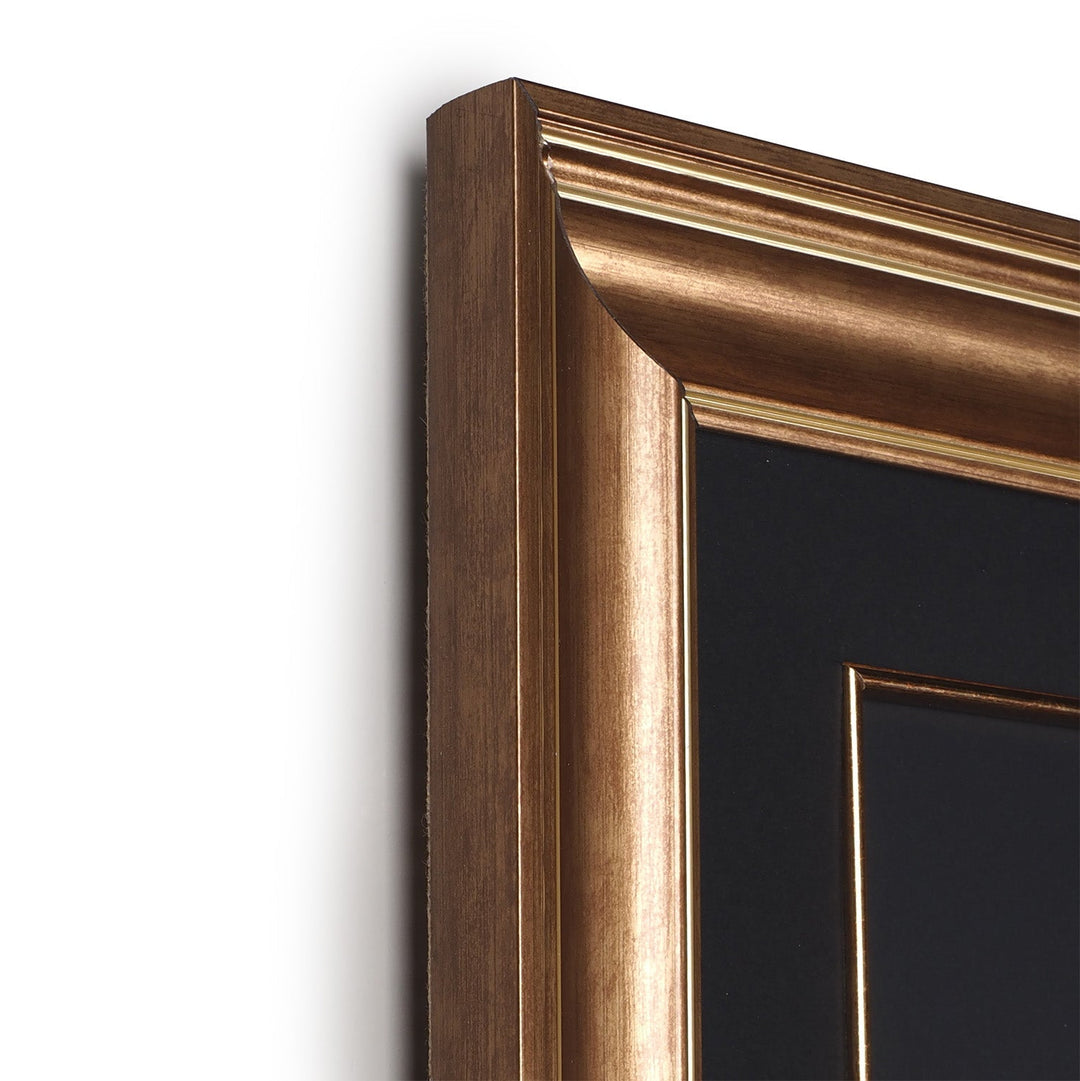 Gold Leaf Glass Wall Art Set with Elif, Lam and Mim Calligraphy, Wooden Frames - WAAH462