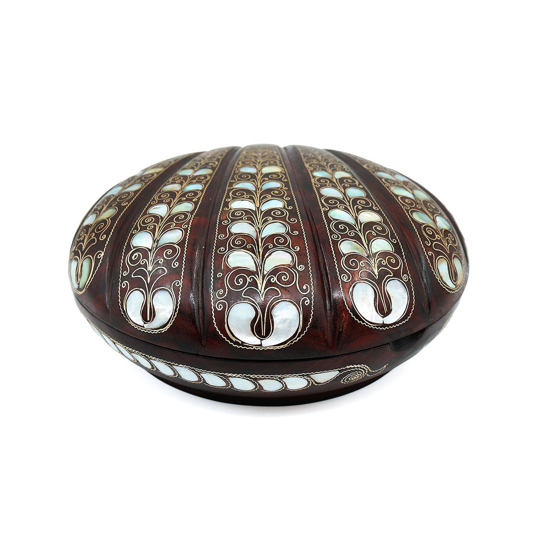 Handcrafted Wooden Box with Abalone Mother-of-Pearl Inlay - WAAH483