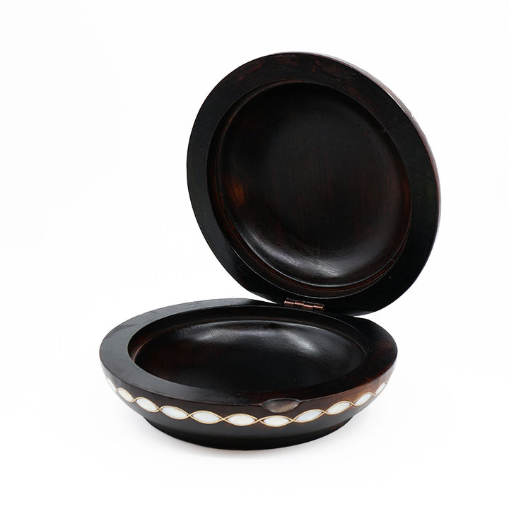 Handcrafted Wooden Box with Abalone Mother-of-Pearl Inlay - WAAH484