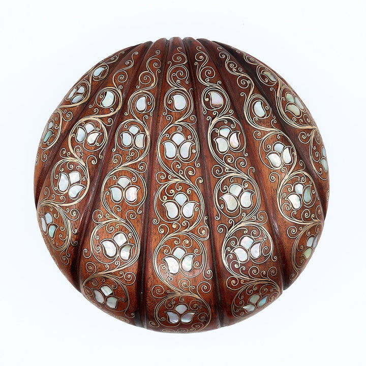 Handcrafted Wooden Box with Abalone Mother-of-Pearl Inlay - WAAH485