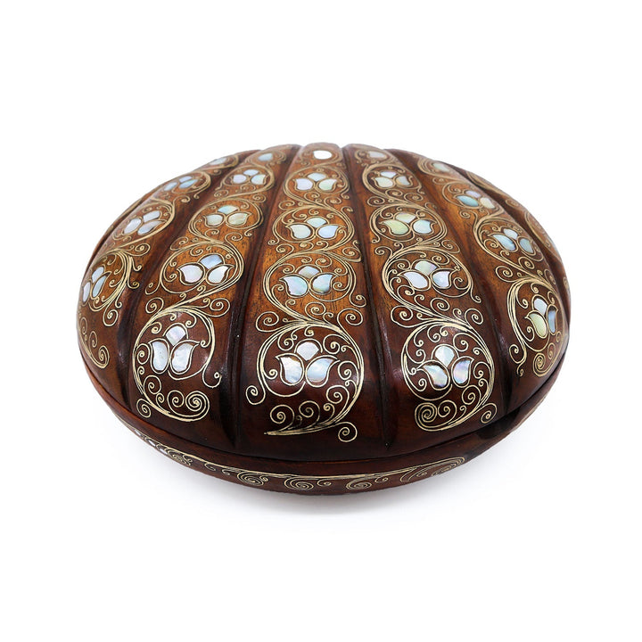 Handcrafted Wooden Box with Abalone Mother-of-Pearl Inlay - WAAH485
