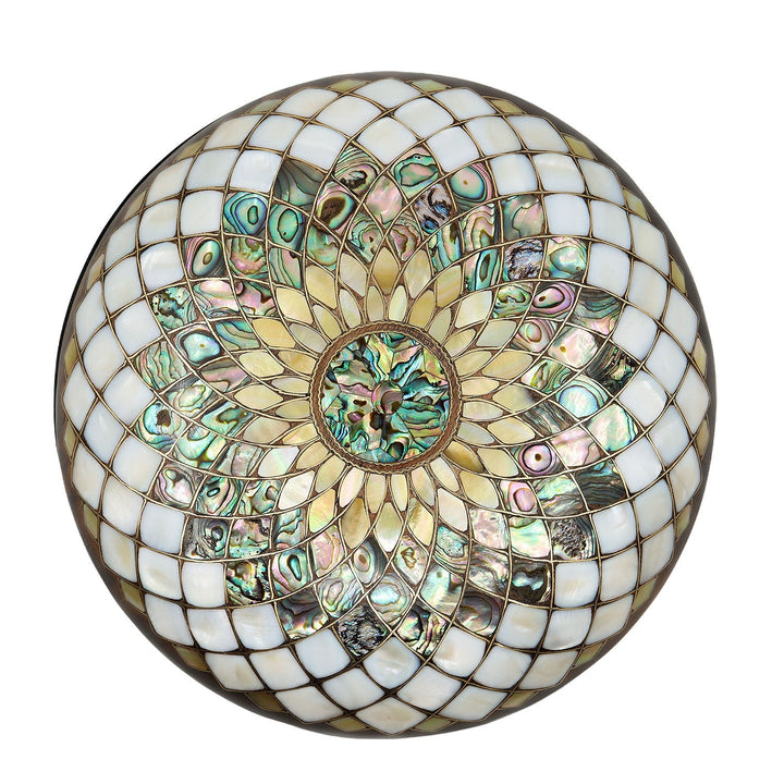 Handcrafted Wooden Box with Abalone Mother-of-Pearl Inlay - WAAH486