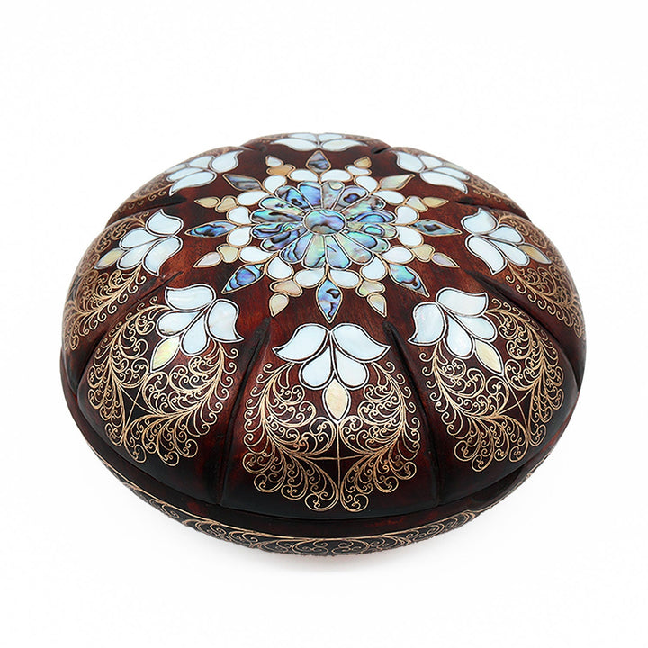 Handcrafted Wooden Box with Abalone Mother-of-Pearl Inlay - WAAH487