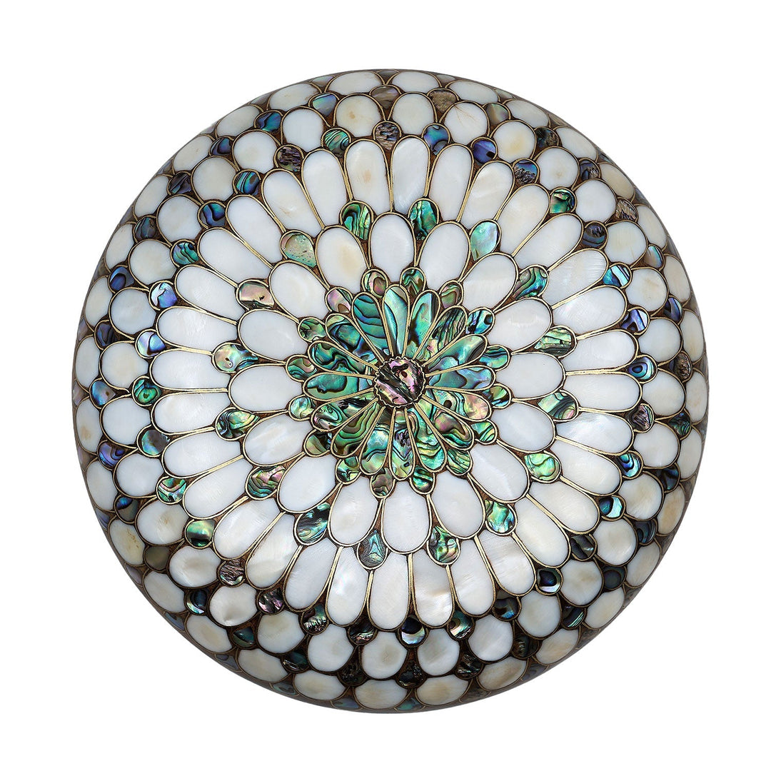 Handcrafted Wooden Box with Abalone Mother-of-Pearl Inlay - WAAH488