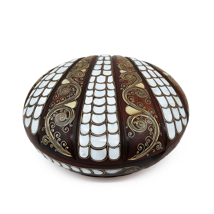 Handcrafted Wooden Box with Abalone Mother-of-Pearl Inlay - WAAH489