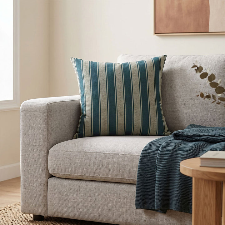 Green Striped Silk Kutnu Square Cushion Cover – WAK003