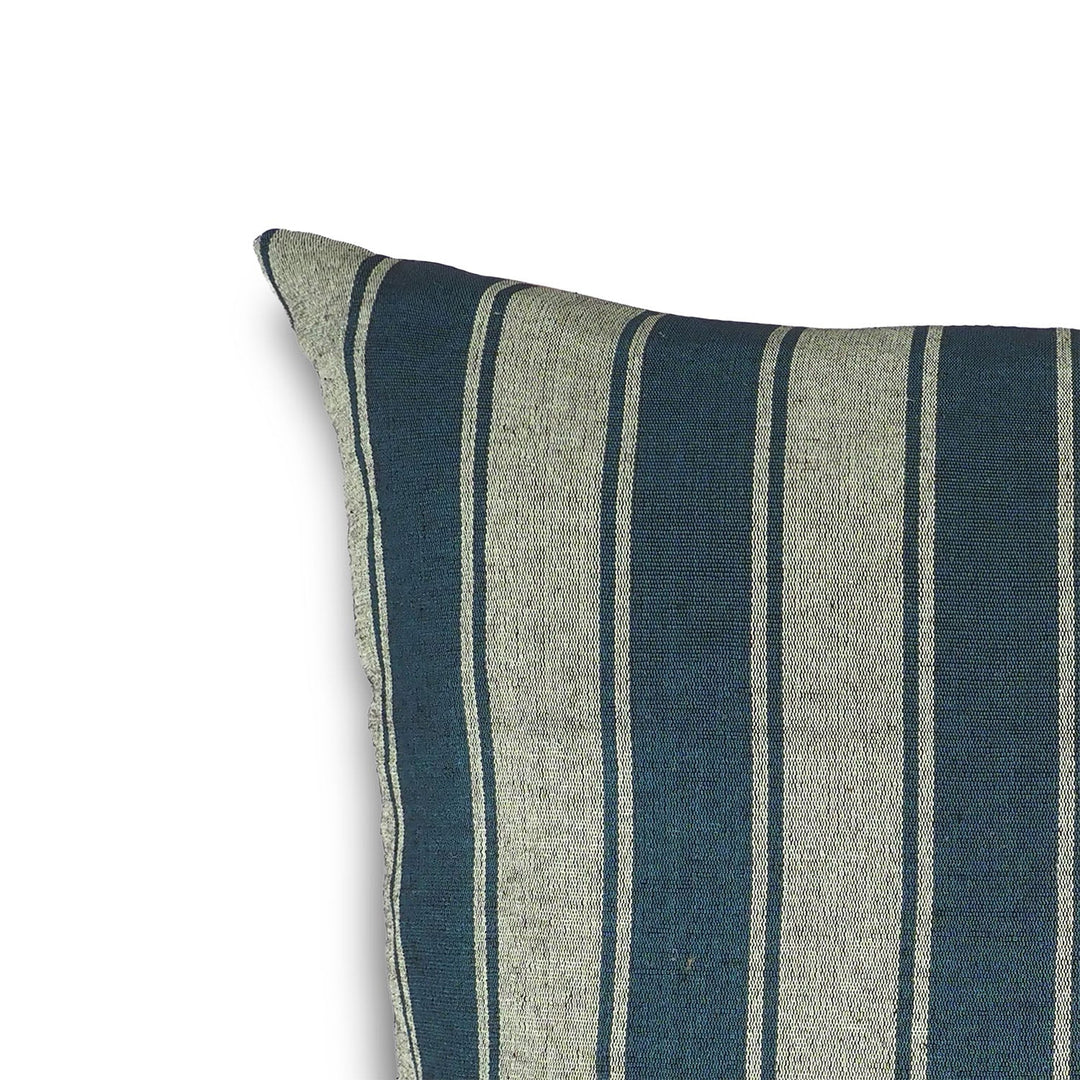 Green Striped Silk Kutnu Square Cushion Cover – WAK003