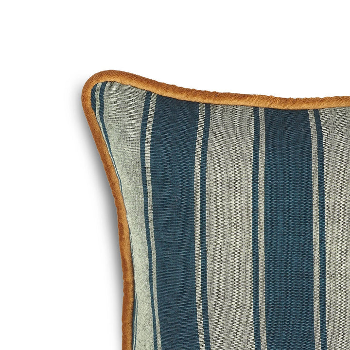 Green Striped Silk Kutnu Rectangular Cushion Cover – WAK004