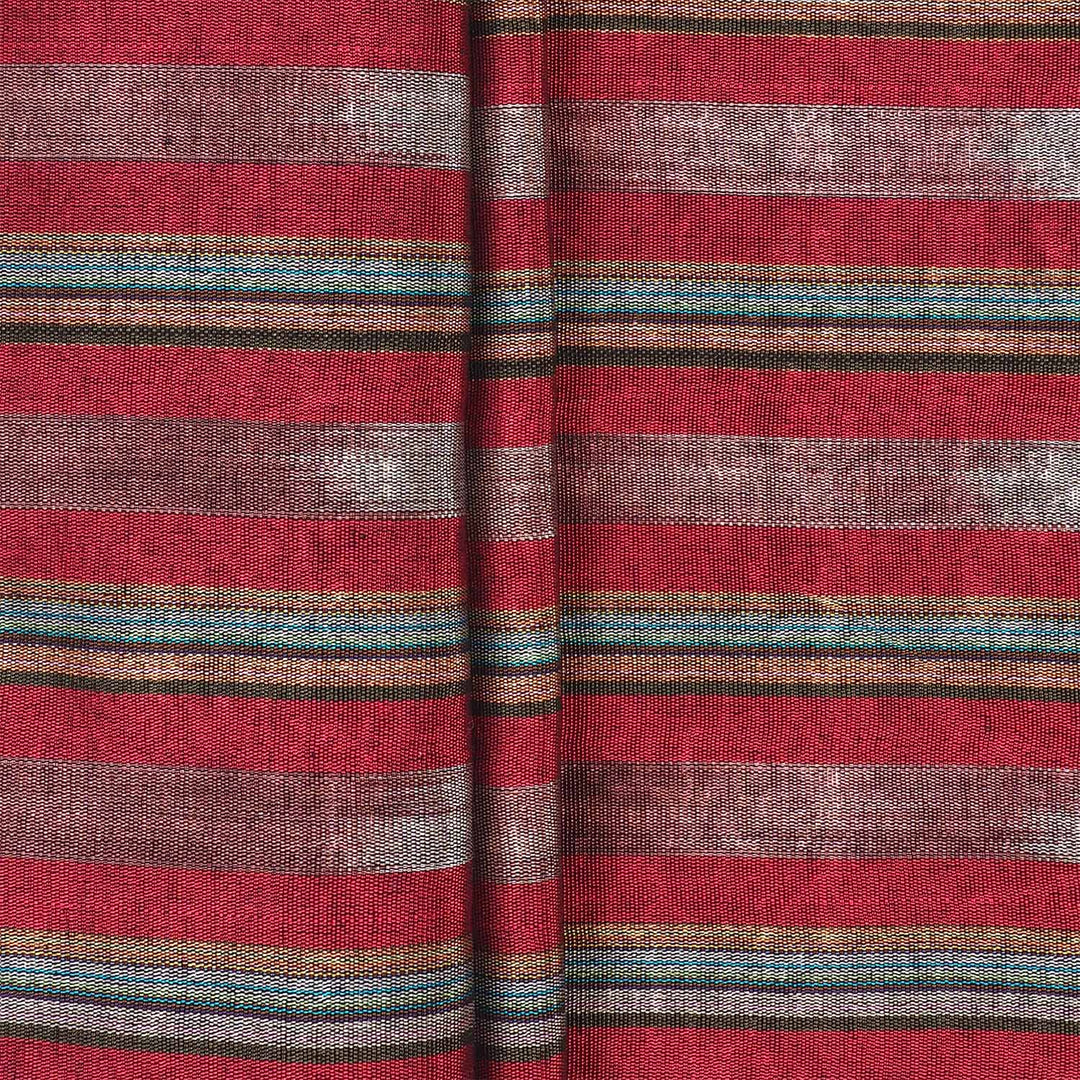 Silk Kutnu Fabric – Fuchsia and Purple Stripes (1 Meter) - WAK007