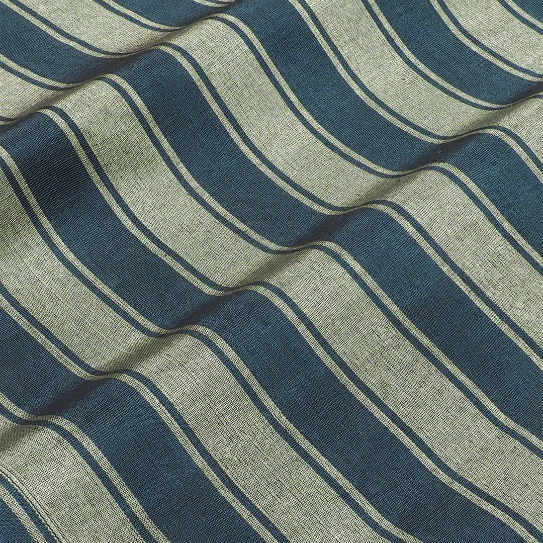 Silk Kutnu Fabric – Green Stripes (1 Meter) - WAK008