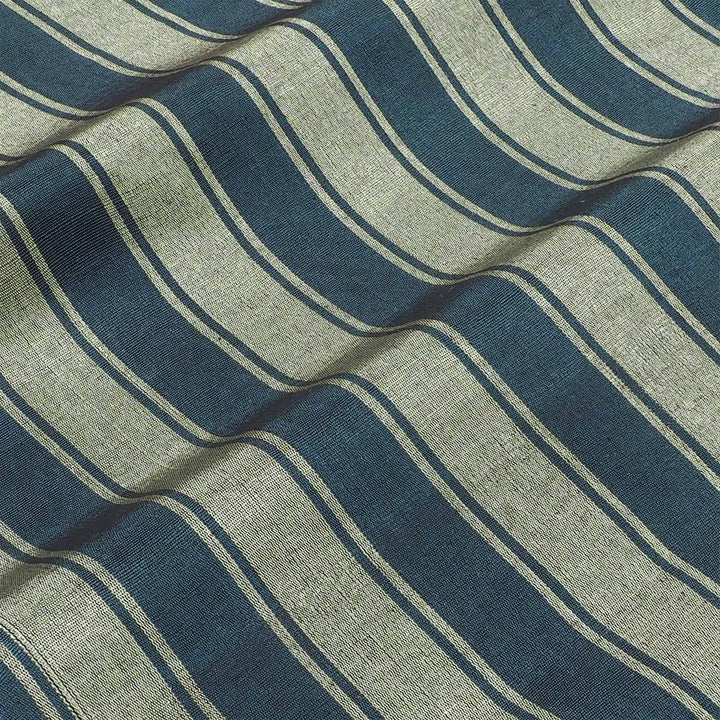 Silk Kutnu Fabric – Green Stripes (1 Meter) - WAK008