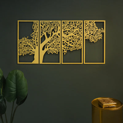 Metal Tree of Surahs (4 Quls) Islamic Wall Art Set of 4 - WAM229