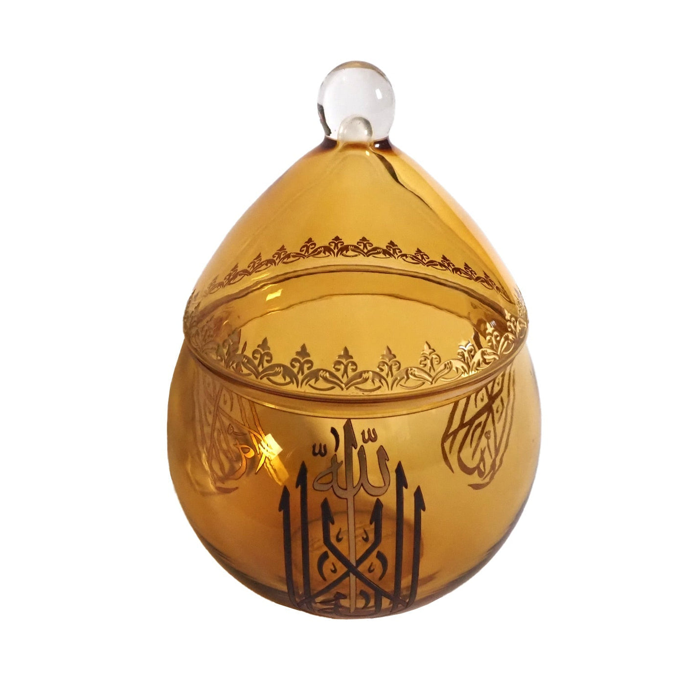 Binnur Decorative Amber Glass Bowl - WAMC007