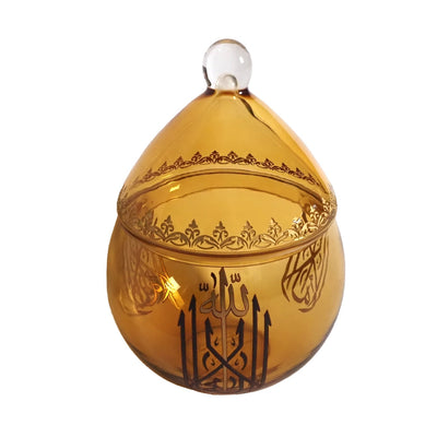 Binnur Decorative Amber Glass Bowl - WAMC007