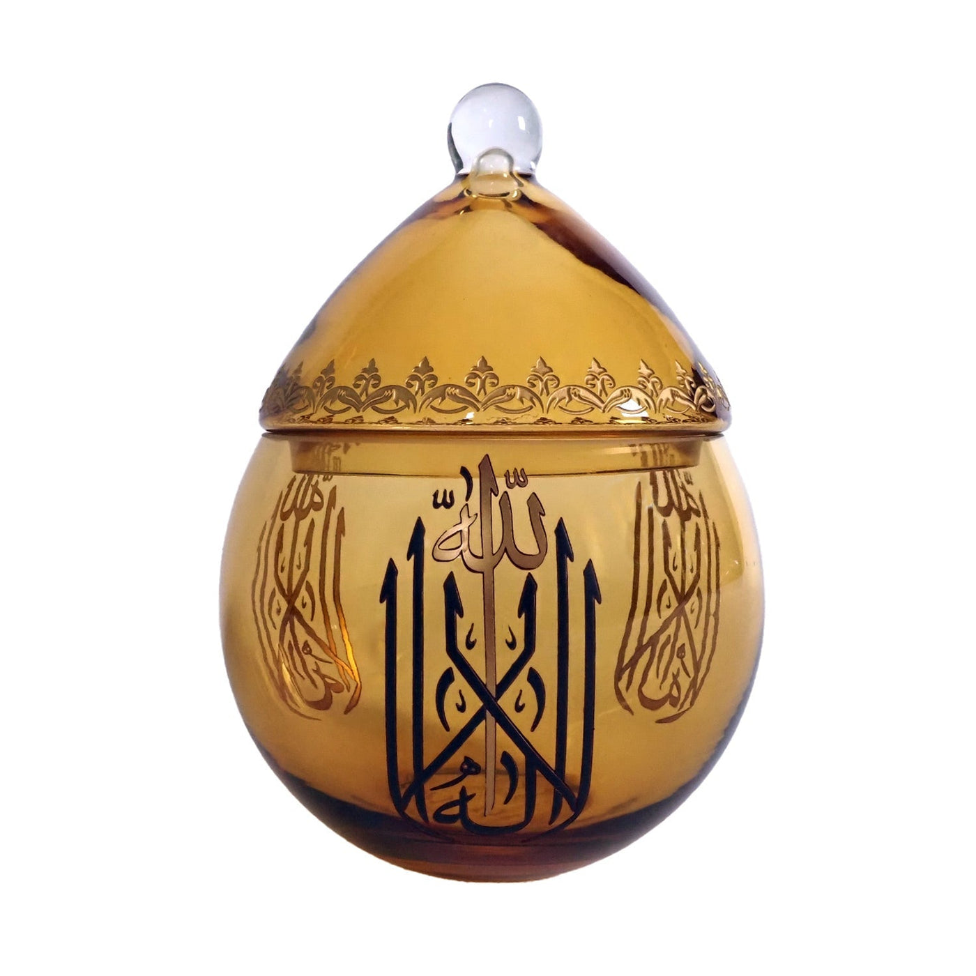 Binnur Decorative Amber Glass Bowl - WAMC007