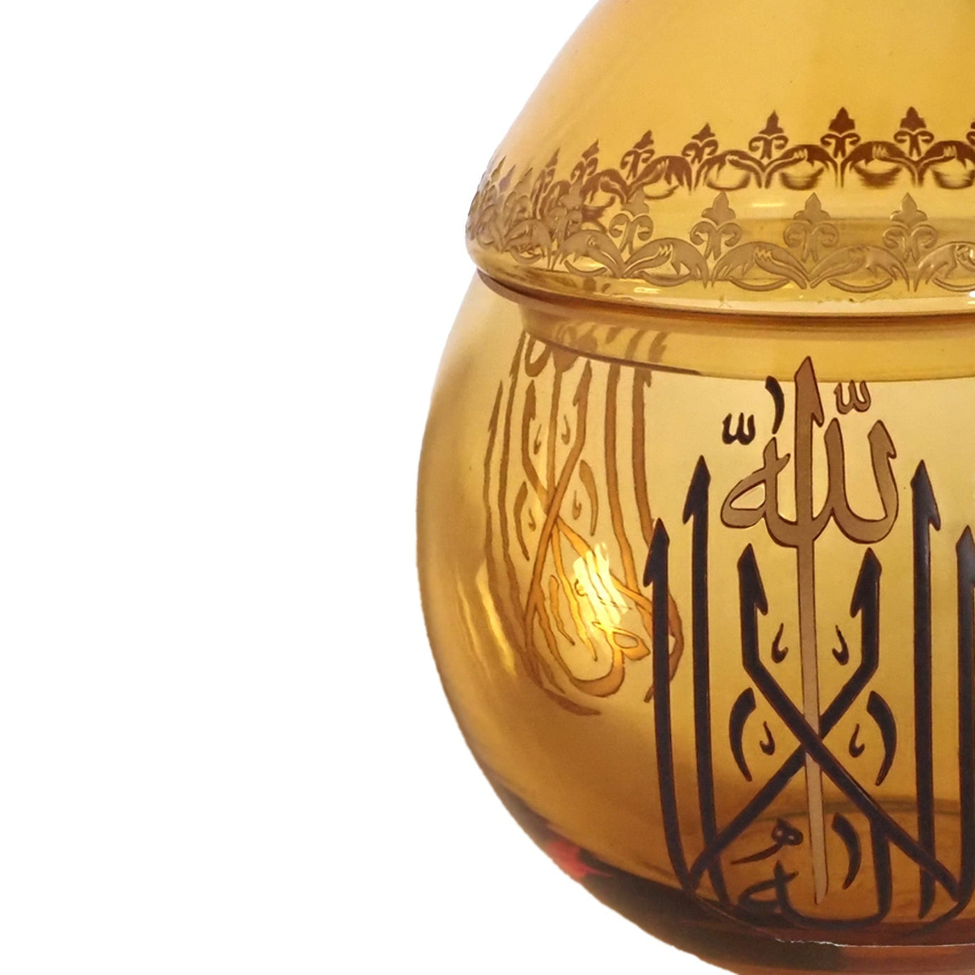 Binnur Decorative Amber Glass Bowl - WAMC007