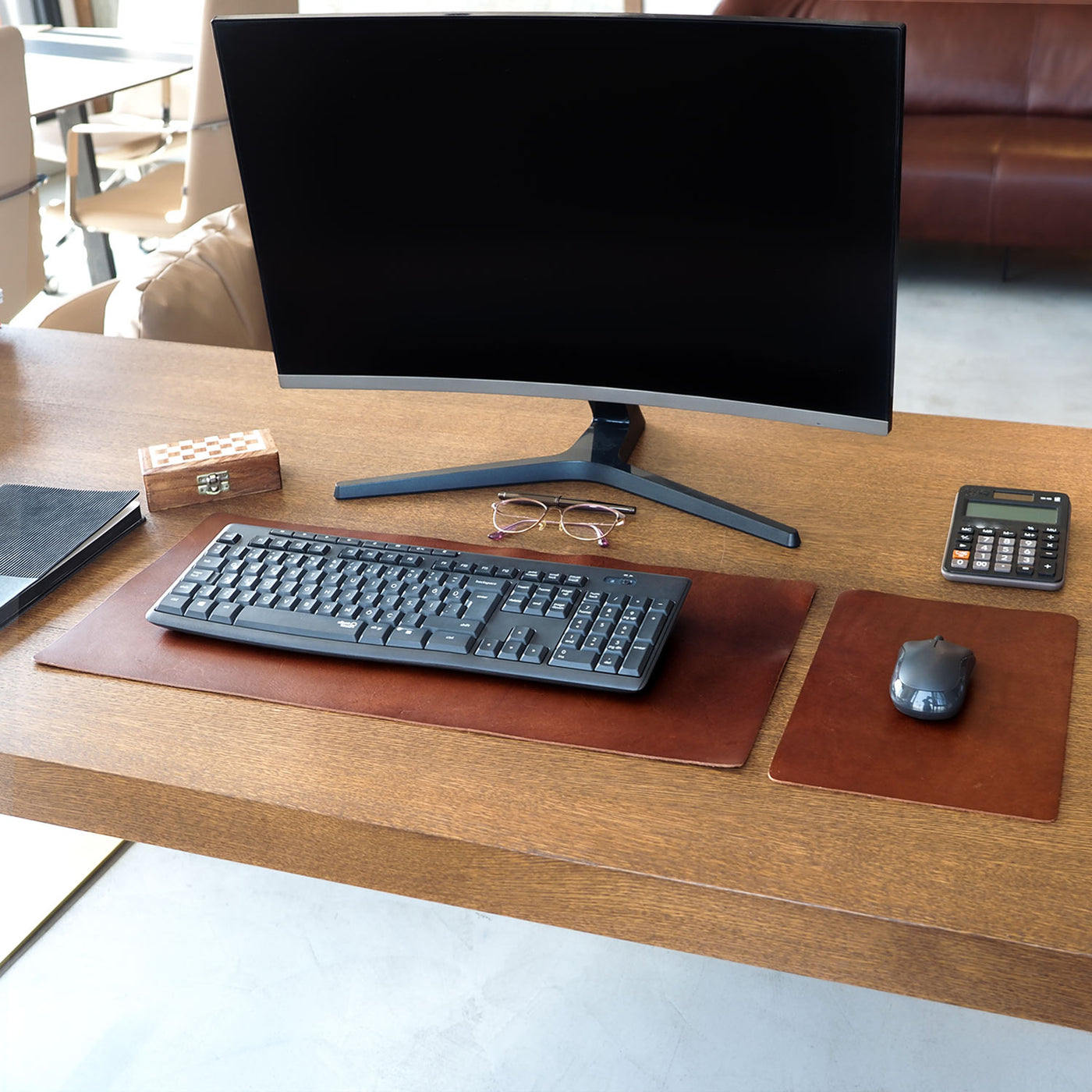 Leather Desk Pad & Mouse Pad Set (Scratch Proof) - WAD010