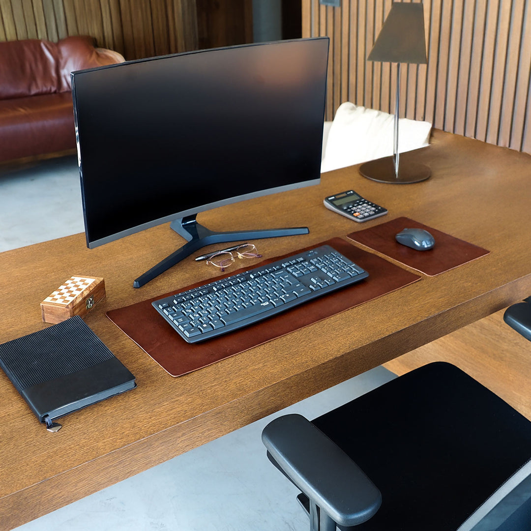 Leather Desk Pad &amp; Mouse Pad Set (Scratch Proof) - WAD010
