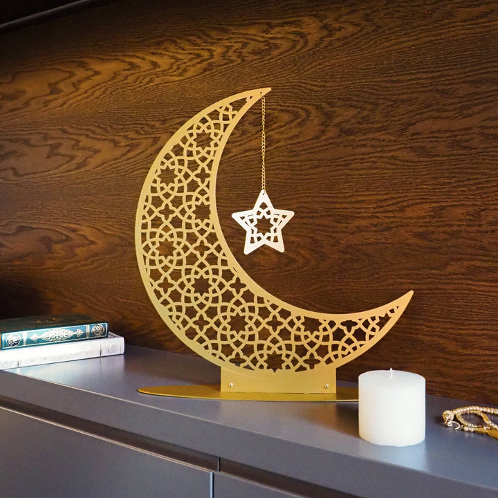 Metal Crescent Moon Decor - WAMH169