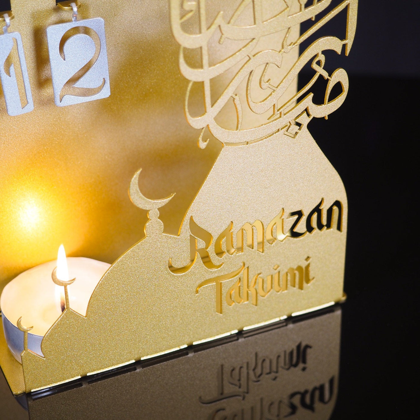 3D "Ramazan Takvimi" Metal Ramadan Calendar and Candleholder - WAMH186