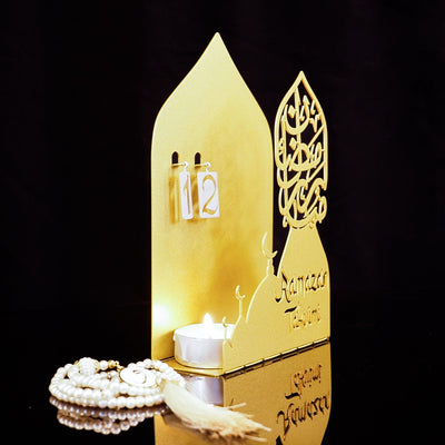 3D "Ramazan Takvimi" Metal Ramadan Calendar and Candleholder - WAMH186