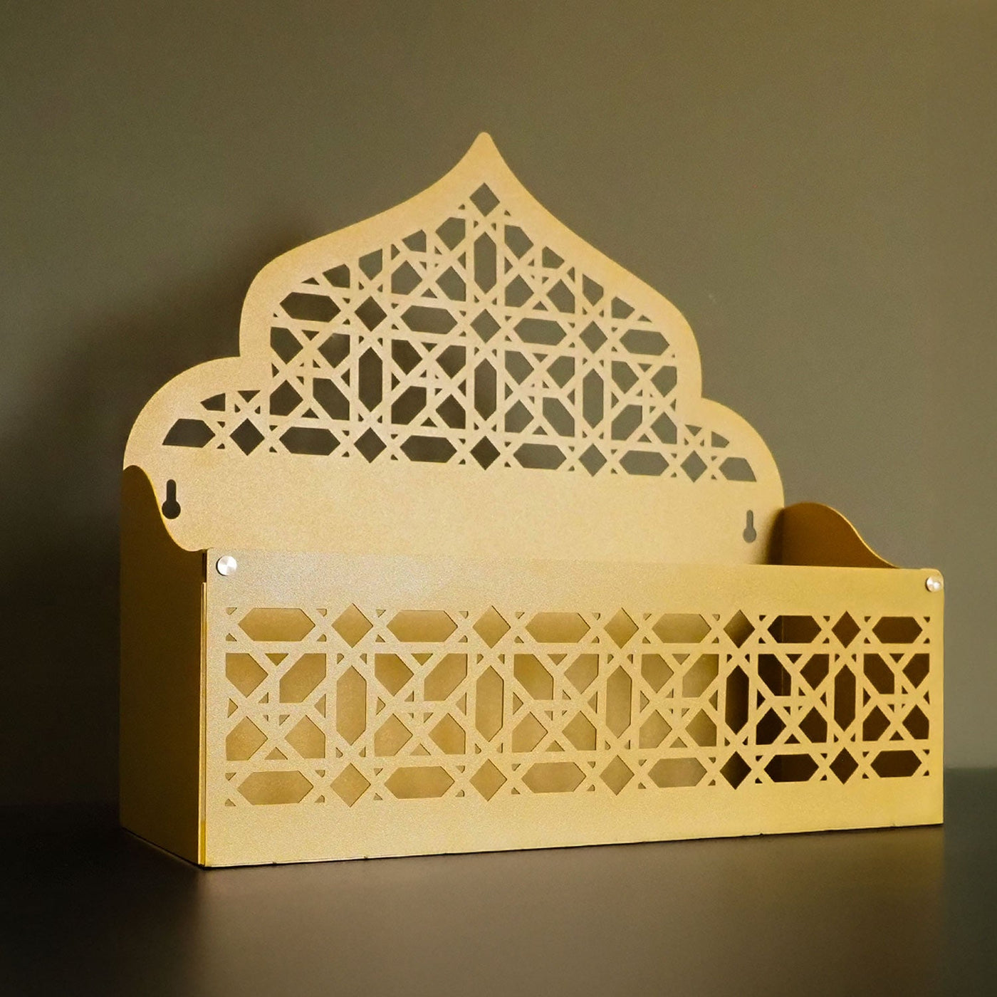 Mihrab-Shaped Metal Organizer for Quran, Tasbih & Prayer Mat – WAMH200