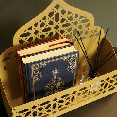 Mihrab-Shaped Metal Organizer for Quran, Tasbih & Prayer Mat – WAMH200