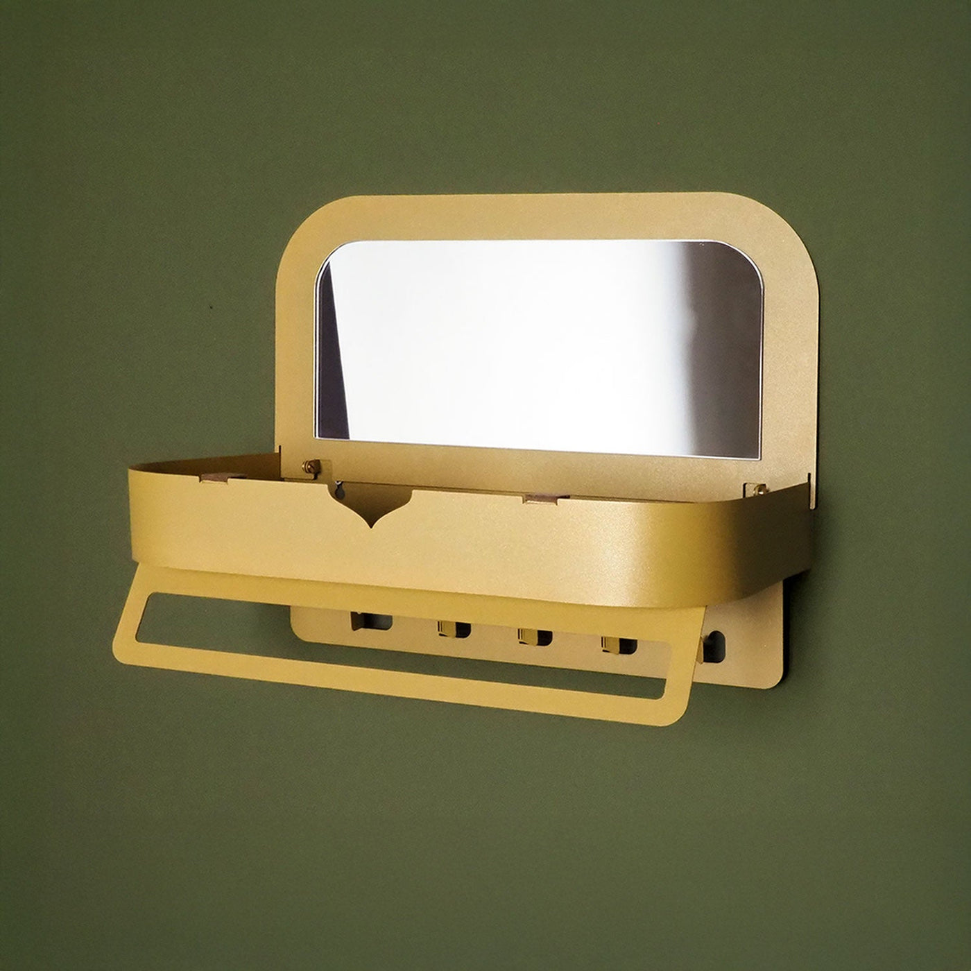 Sefa Metal Organizer Shelf with Mirror - WAMH209