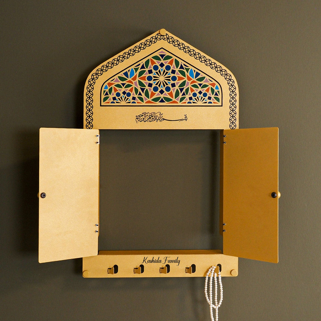 Custom Metal Islamic Wall Display Cabinet (Mihrab Shaped) - WAMH211