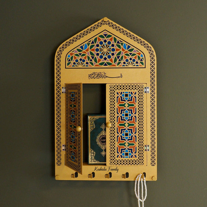 Custom Metal Islamic Wall Display Cabinet (Mihrab Shaped) - WAMH211