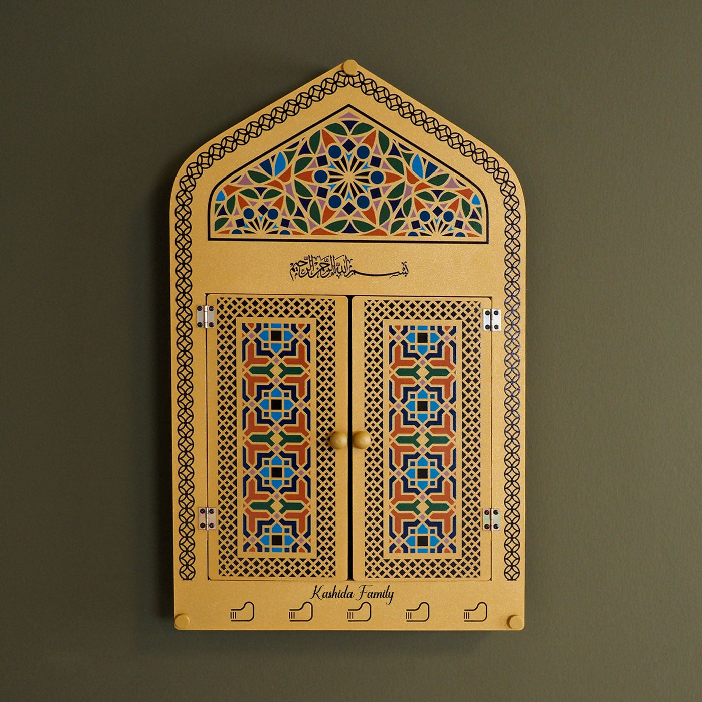 Custom Mihrab Shaped Metal Wall Display Cabinet - WAMH211