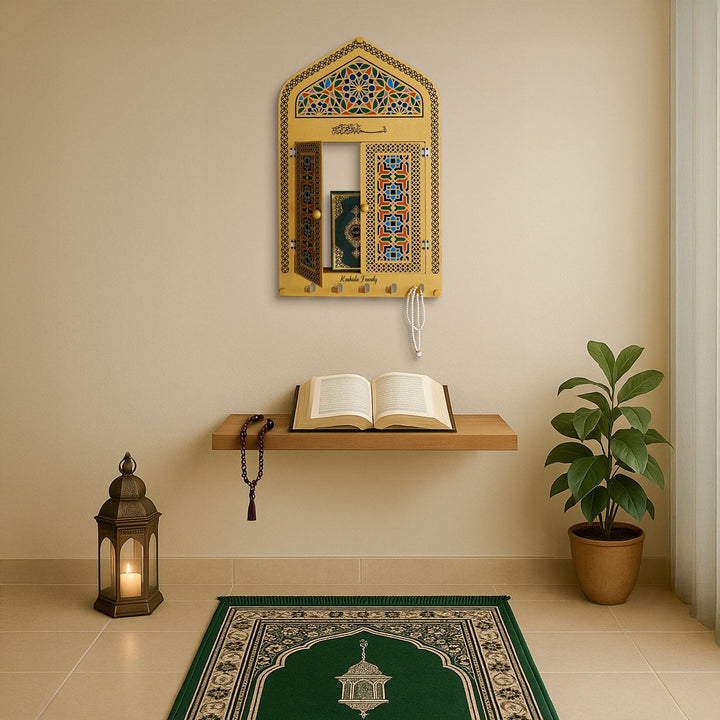 Custom Metal Islamic Wall Display Cabinet (Mihrab Shaped) - WAMH211