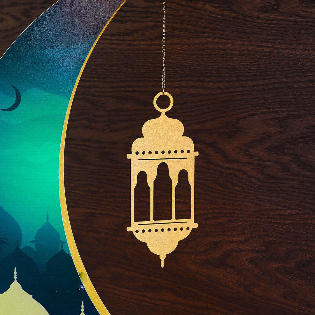 26" 3D Colorful Metal Ramadan Moon - WAMH227