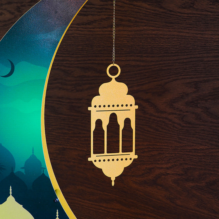 26" 3D Colorful Metal Ramadan Moon - WAMH227