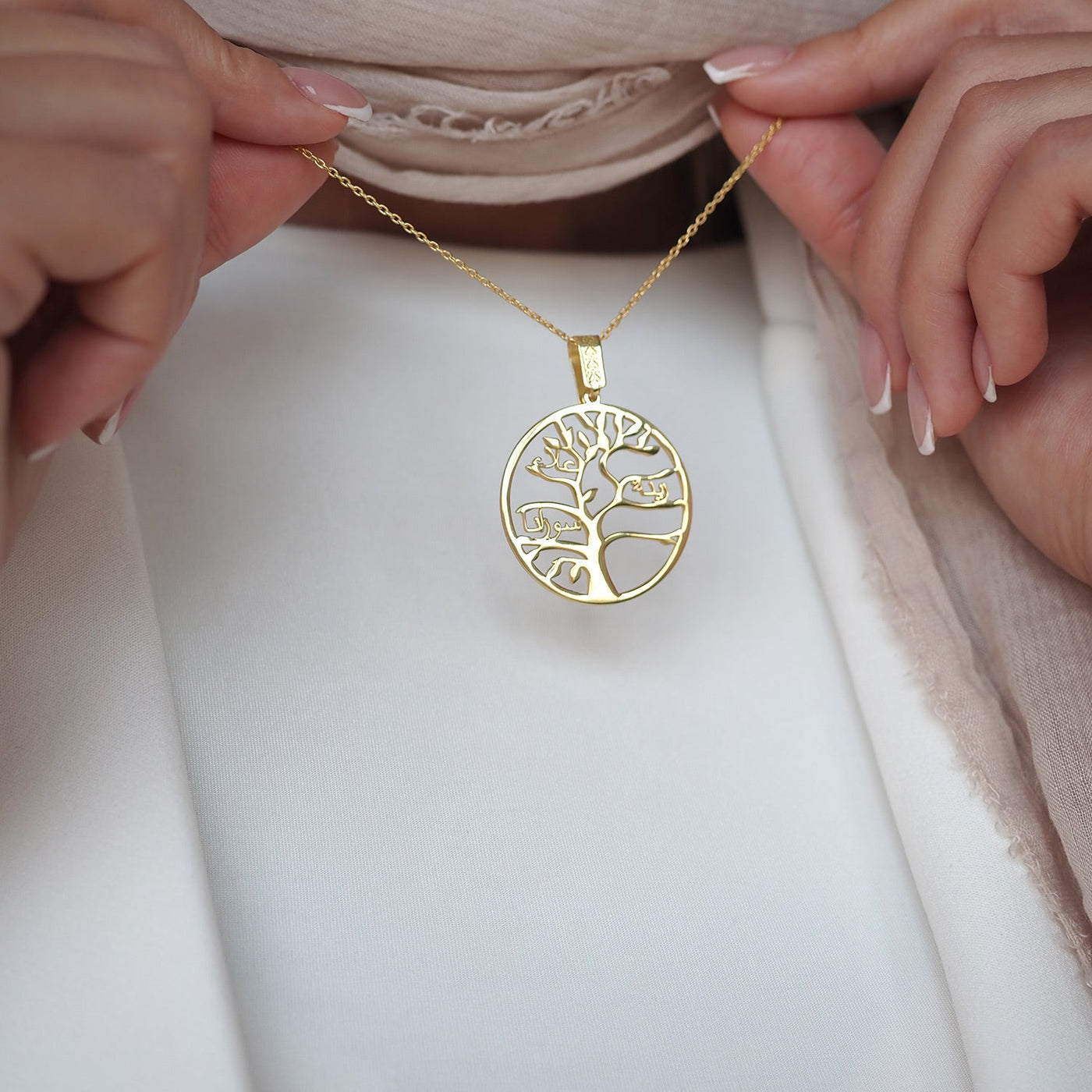 Custom Tree of Life Names Silver Necklace - WAMT033