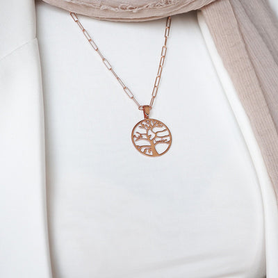 Custom Tree of Life Names Silver Necklace - WAMT033