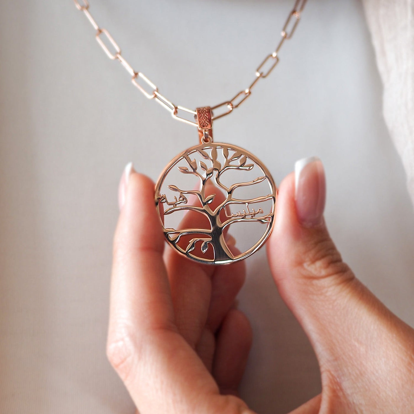 Custom Tree of Life Names Silver Necklace - WAMT033