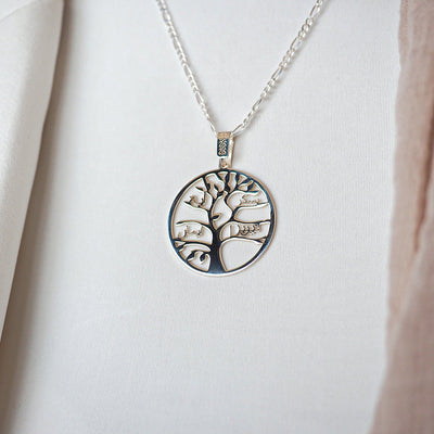 Custom Tree of Life Names Silver Necklace - WAMT033