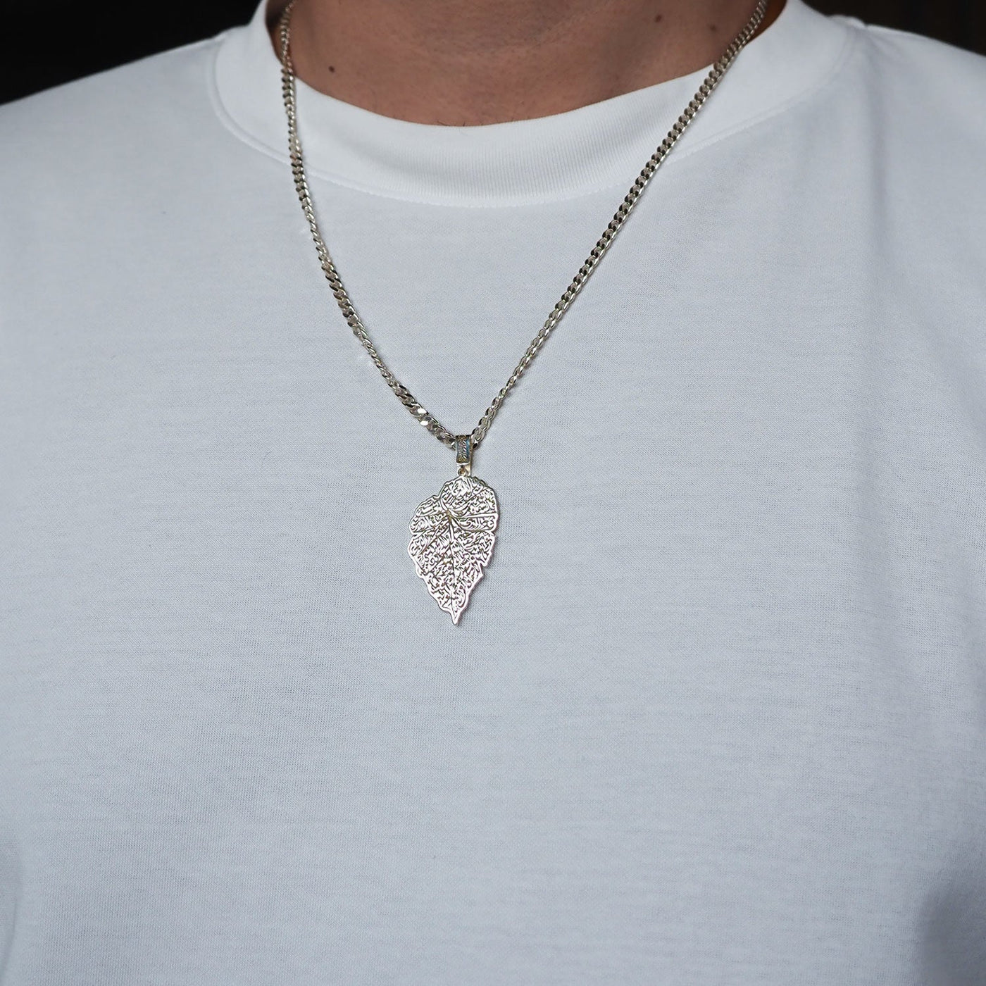 Ayatul Kursi Written Silver Necklace - WAMT039