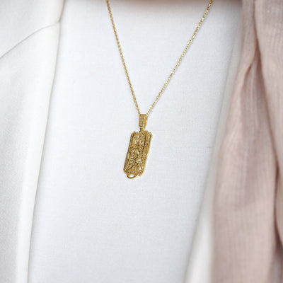 Surah Fath Written Silver Necklace - WAMT041