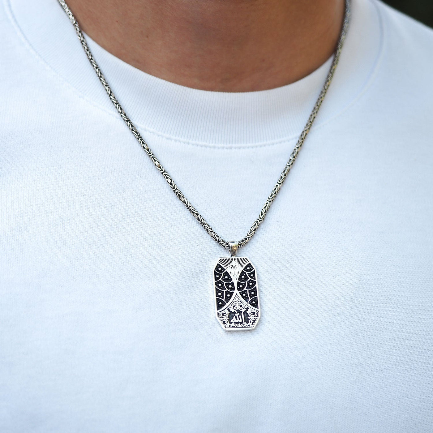 Allah Written Silver Necklace - WAMT069