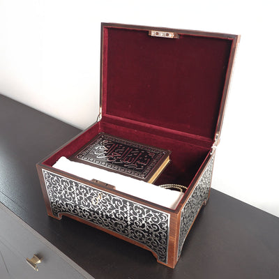 Silver Inlaid Wooden Chest – WAP017