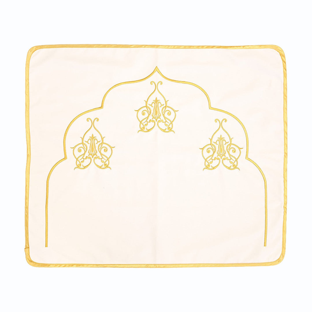 Embroidered Velvet Half Prayer Mat with Carrying Pouch - WAS051
