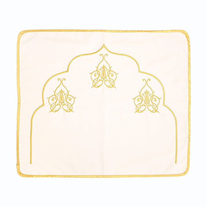 Embroidered Velvet Half Prayer Mat with Carrying Pouch - WAS051
